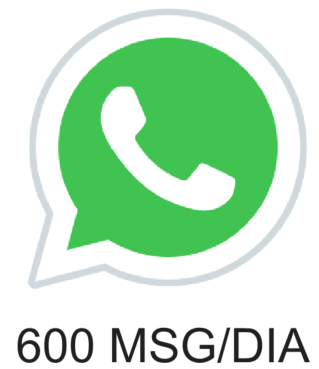 Whatsapp - (Envia 600 msgs e Recebe 1.200 msgs)/dia